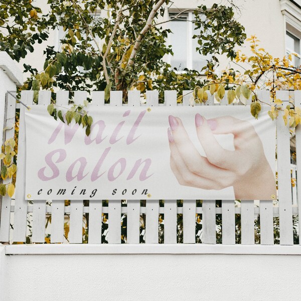 Signmission Nail Salon Coming Soon, 24 Inch x 72 Inch, Vinyl Banner - B-72-30747