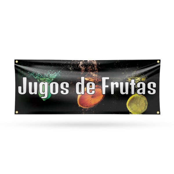 Signmission Jugos de Frutas, 18 Inch x 48 Inch, Vinyl Banner - B-30714