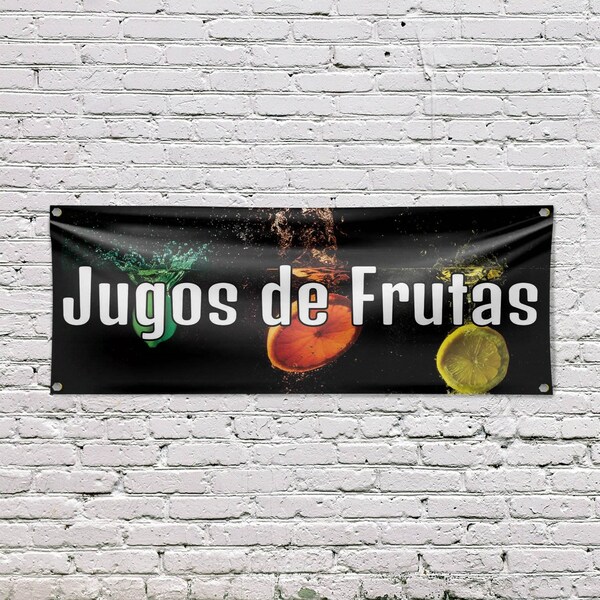 Signmission Jugos de Frutas, 18 Inch x 48 Inch, Vinyl Banner - B-30714