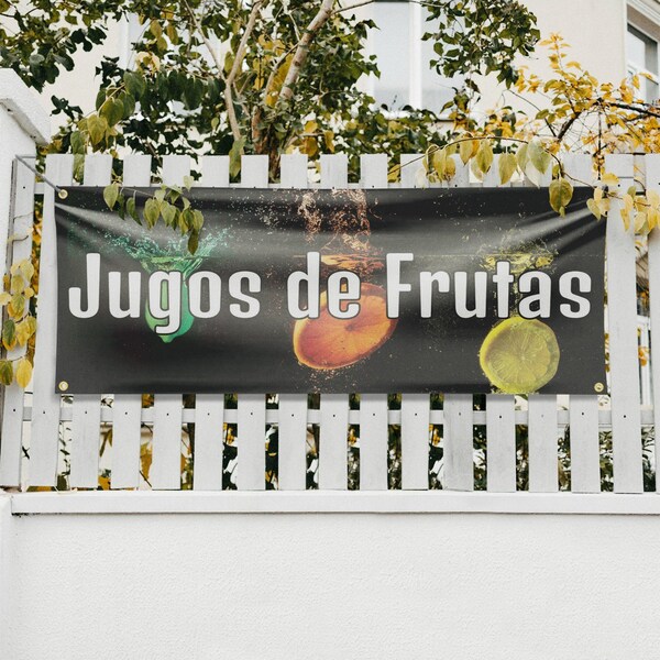 Signmission Jugos de Frutas, 18 Inch x 48 Inch, Vinyl Banner - B-30714