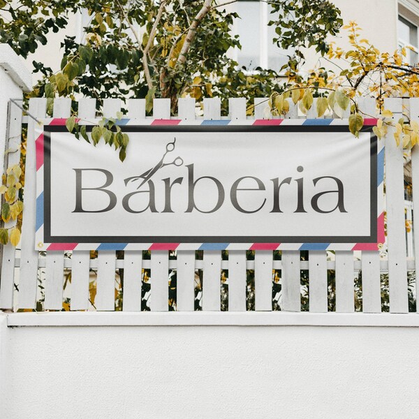 Signmission Barberia, 18 Inch x 48 Inch, Vinyl Banner - B-30482