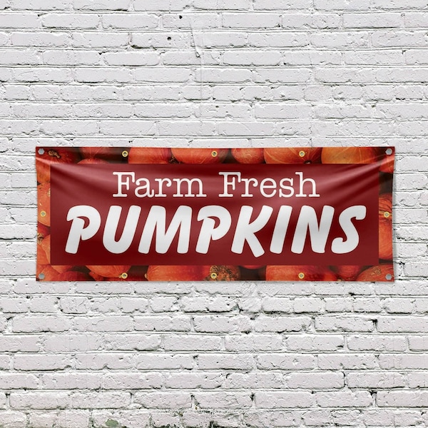 Signmission Farm Fresh Pumpkins, 48 Inch x 120 Inch, Vinyl Banner - B-120-30612