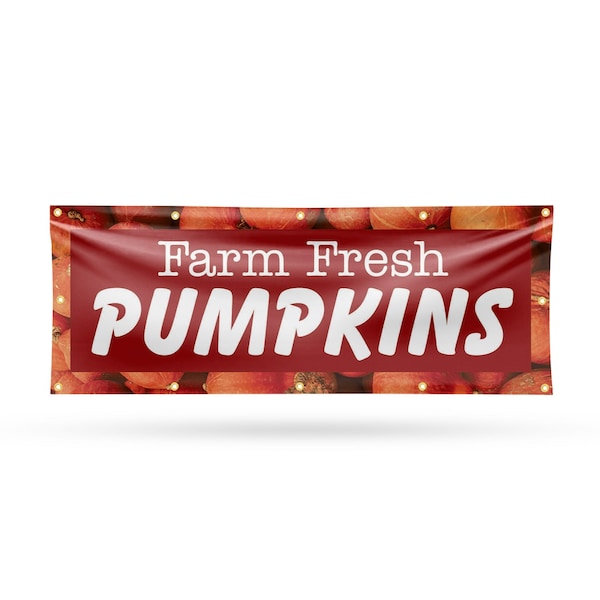 Signmission Farm Fresh Pumpkins, 48 Inch x 120 Inch, Vinyl Banner - B-120-30612