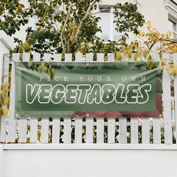 Signmission Pick Your Own Vegetables, 24 Inch x 72 Inch, Vinyl Banner - B-72-30801