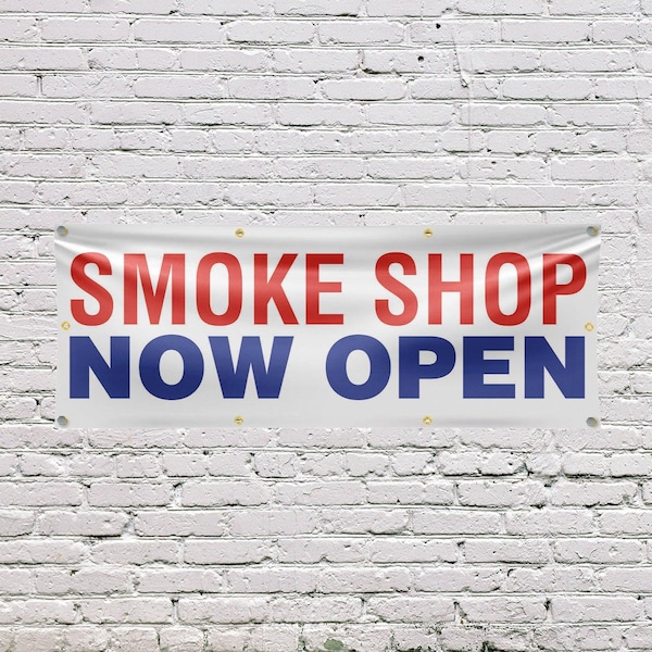 Signmission Smoke Shop Now Open, 36 Inch x 96 Inch, Vinyl Banner - B-96-30857