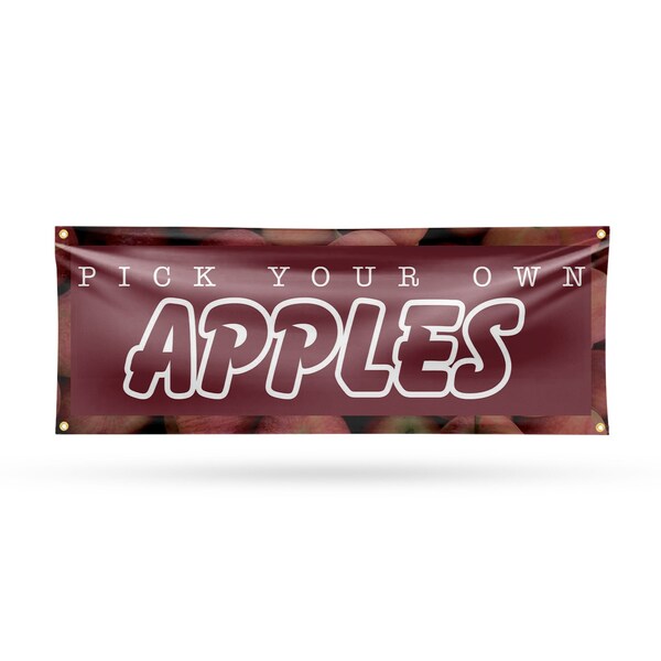 Signmission Pick Your Own Apples, 18 Inch x 48 Inch, Vinyl Banner - B-30788