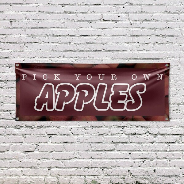 Signmission Pick Your Own Apples, 18 Inch x 48 Inch, Vinyl Banner - B-30788