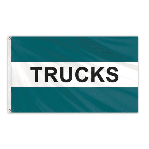 Global Flags Unlimited Trucks Teal/White/Teal Message Flag 3'x5' Standard Flag - 204608