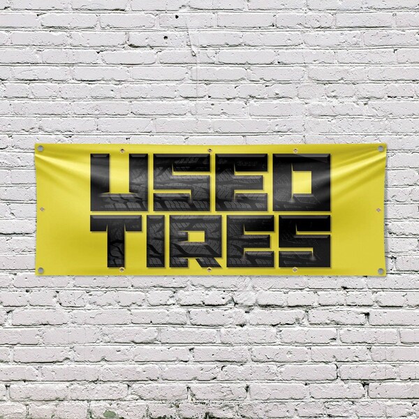Signmission Used Tires, 48 Inch x 120 Inch, Vinyl Banner - B-120-30902