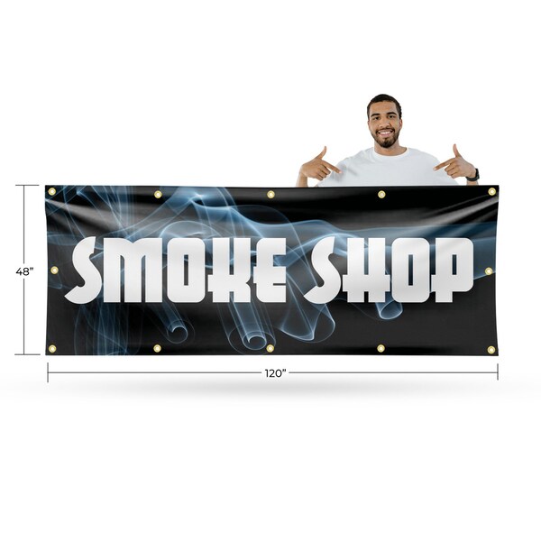 Signmission Smoke Shop, 48 Inch x 120 Inch, Vinyl Banner - B-120-30856