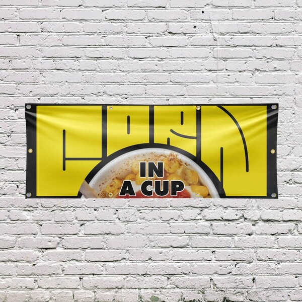 Signmission Corn In A Cup, 36 Inch x 96 Inch, Vinyl Banner - B-96-30530