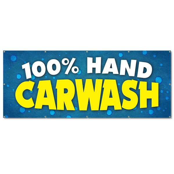 Signmission Hand Car Wash, 48 Inch, Banner - B-120-30387