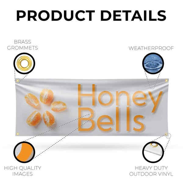 Signmission Honey Bells, 18 Inch x 48 Inch, Vinyl Banner - B-30697