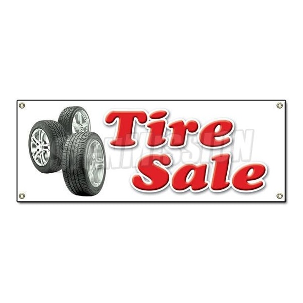 Signmission TIRE SALE BANNER SIGN shop used tires signs huge big one free discount - B-TIRE SALE