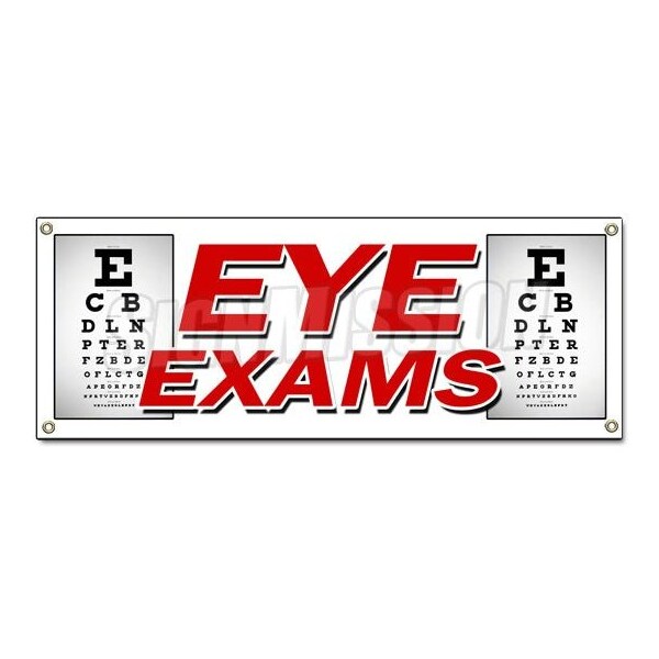 Signmission EYE EXAMS BANNER SIGN optometrist optician glasses prescription lens - B-EYE EXAMS