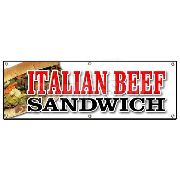 Signmission ITALIAN BEEF SANDWICH BANNER SIGN salami meat deli italian restaurant - B-72 ITALIAN BEEF SANDWICH