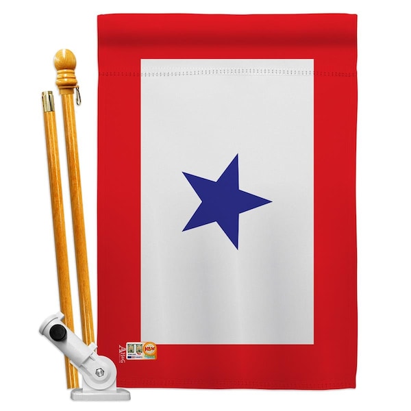 Americana Home & Garden 28 x 40 in. Blue Star Military Impressions Decorative Vertical House Flag Set - HS140343-BO