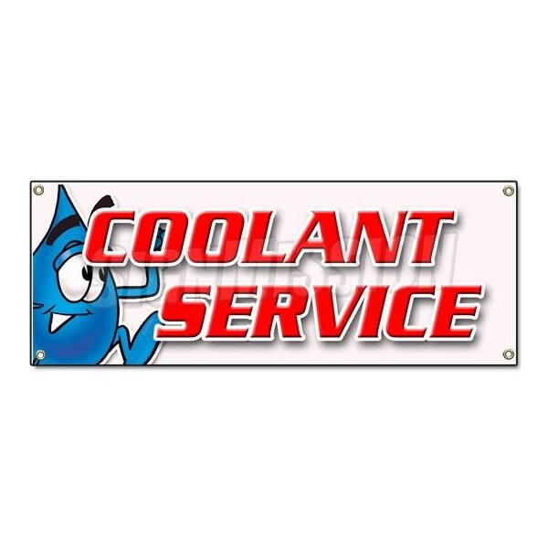 Signmission COOLANT SERVICE BANNER SIGN car mechanic auto shop service maintenance - B-COOLANT SERVICE