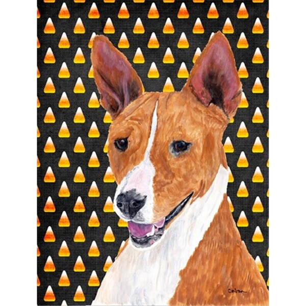 Carolines Treasures Basenji Candy Corn Halloween Portrait Flag - Garden Size - SC9185GF