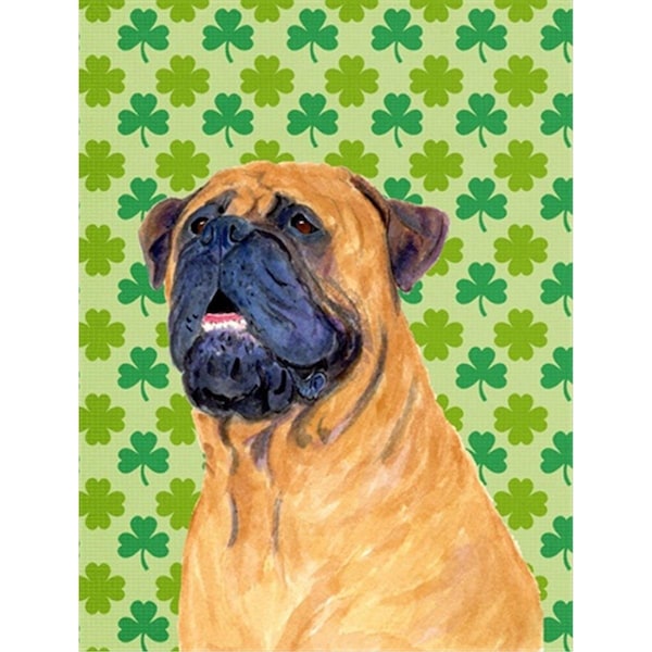 Carolines Treasures 11 x 15 in. Mastiff St. Patricks Day Shamrock Portrait Flag Garden Size - SS4451GF
