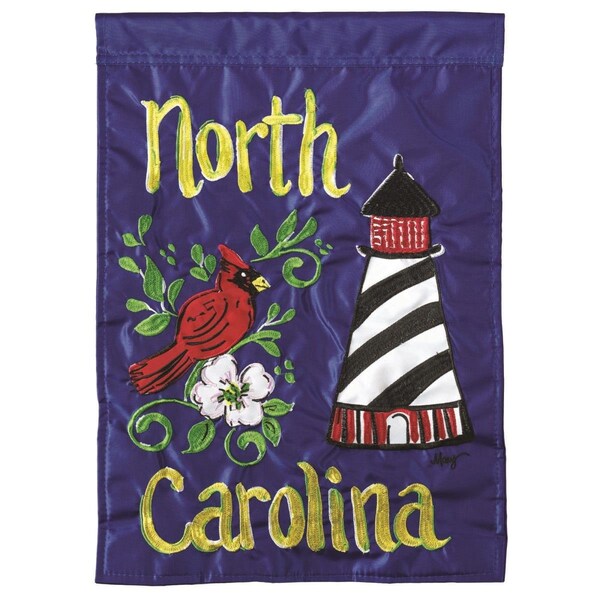 Dicksons 13 x 18 in Flag Double Applique North Carolina Polyester Garden - M011006