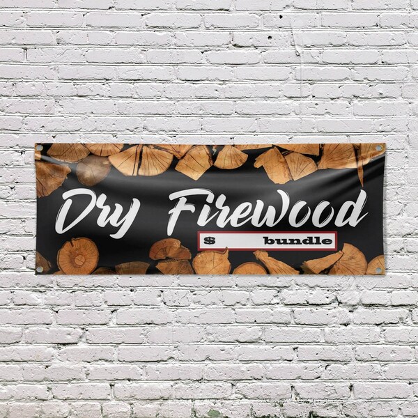 Signmission Dry Firewood, 18 Inch x 48 Inch, Vinyl Banner - B-30551