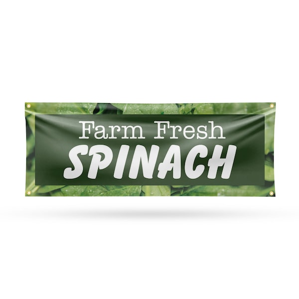 Signmission Farm Fresh Spinach, 18 Inch x 48 Inch, Vinyl Banner - B-30615