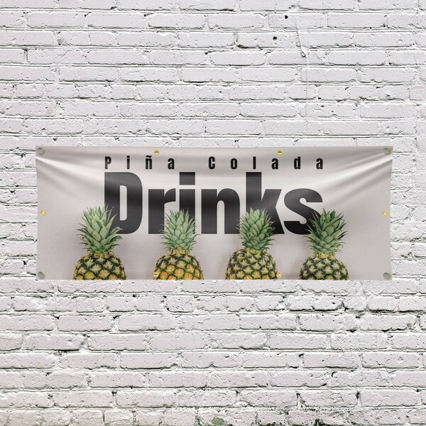 Signmission Pina Colada Drinks, 36 Inch x 96 Inch, Vinyl Banner - B-96-30803