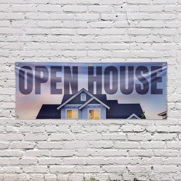 Signmission Open House, 24 Inch x 72 Inch, Vinyl Banner - B-72-30771