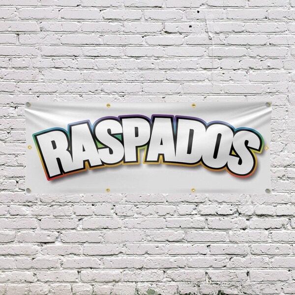Signmission Raspados, 36 Inch x 96 Inch, Vinyl Banner - B-96-30829