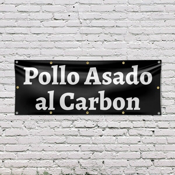 Signmission Pollo Assado al Carbon, 48 Inch x 120 Inch, Vinyl Banner - B-120-30811