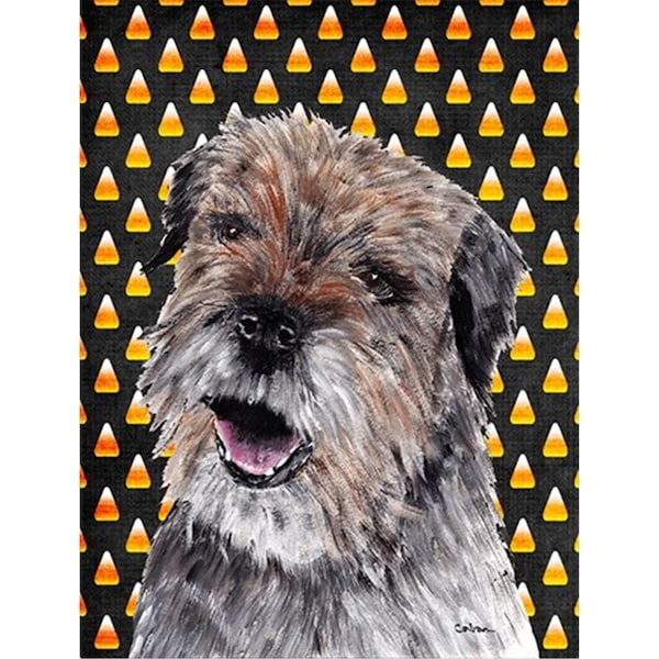 Patioplus Border Terrier Halloween Candy Corn Flag Garden Size - PA247671