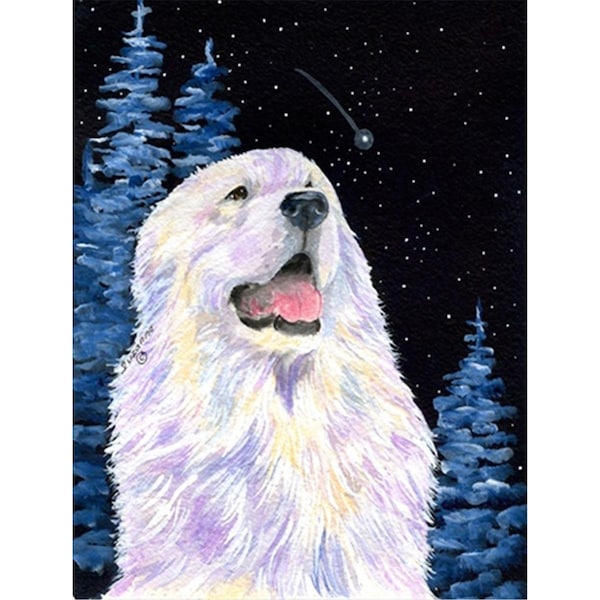 Patioplus Starry Night Great Pyrenees Flag - Garden Size; 11 x 15 in. - PA888636