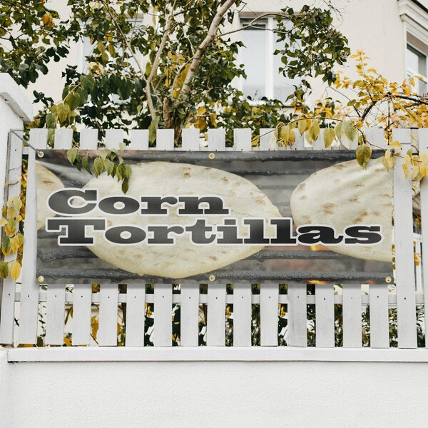 Signmission Corn Tortillas, 24 Inch x 72 Inch, Vinyl Banner - B-72-30531
