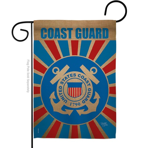 Gardencontrol 13 x 18.5 in. Coast Guard Garden Flag with Armed Forces Double-Sided Decorative Vertical Flags - GA3888803