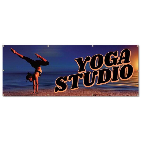 Signmission Yoga Studio, 36 Inch, Banner - B-96-30442