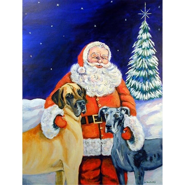 Patioplus 11 x 15 in. Santa Claus with Great Dane Garden Size Flag - PA251921