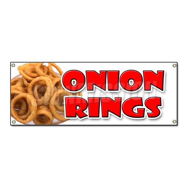 Signmission ONION RINGS BANNER SIGN deep fried vidalia sweet crispy ring french fries - B-ONION RINGS