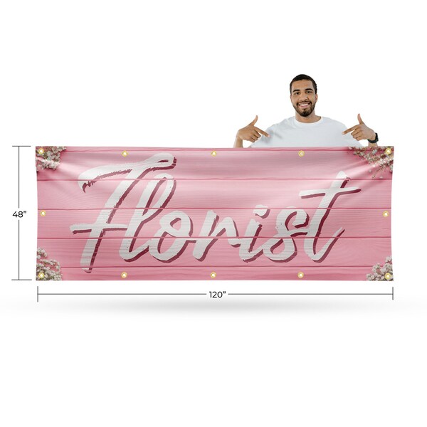 Signmission Florist, 48 Inch x 120 Inch, Vinyl Banner - B-120-30637