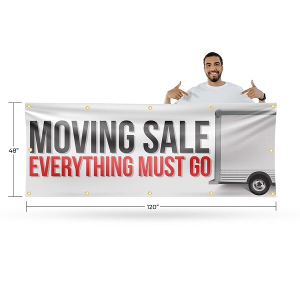 Signmission Moving Sale Everything Must Go, 48 Inch x 120 Inch, Vinyl Banner - B-120-30743