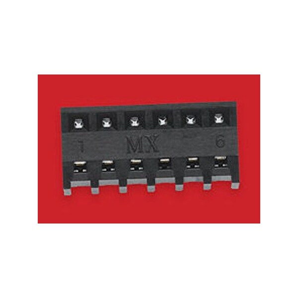Conector de placa Molex, 7 contactos, 1 fila, hembra, recto, paso de 0.1 pulgadas, terminal de soldadura - 448120007.