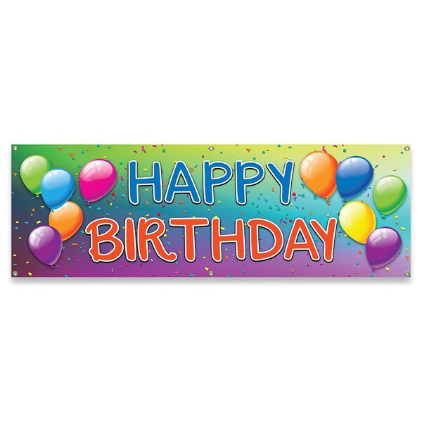Signmission Happy Birthday Banner Concession Stand Food Truck Single Sided - B-72-30082