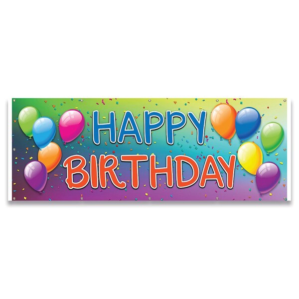 Signmission Happy Birthday Banner Concession Stand Food Truck Single Sided - B-120-30082