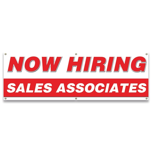 Signmission Now Hiring Sales Associates Banner Apply Inside Accepting Application Single Sided - B-72-30299