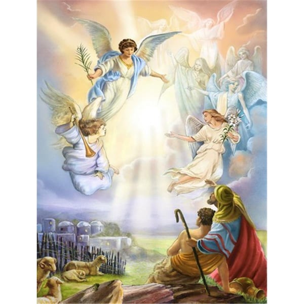 Carolines Treasures The Shepherds and Angels Appearing Flag Garden Size - APH5469GF