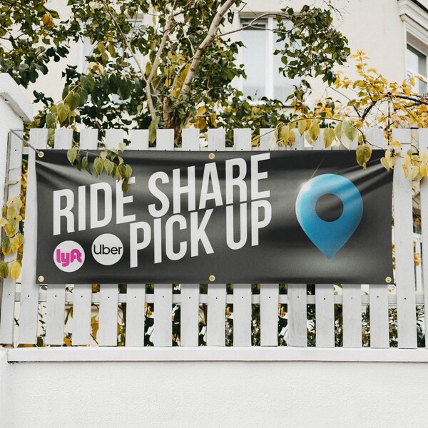 Signmission Ride Share Pick Up, 24 Inch x 72 Inch, Vinyl Banner - B-72-30836