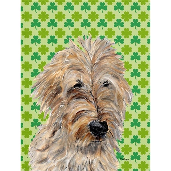 Patioplus Golden Doodle 2 Lucky Shamrock St. Patricks Day Flag Garden Size - PA246970