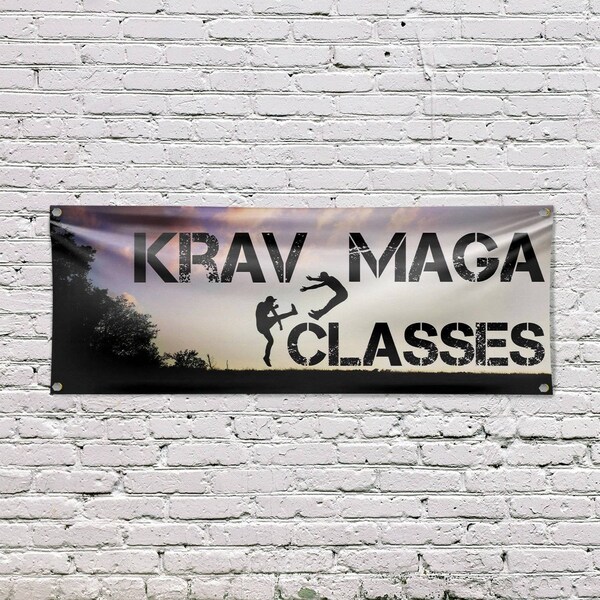 Signmission Krav Maga Classes, 18 Inch x 48 Inch, Vinyl Banner - B-30721
