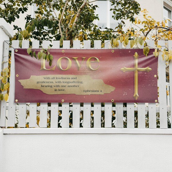 Signmission Jesus Love, 36 Inch x 96 Inch, Vinyl Banner - B-96-30708