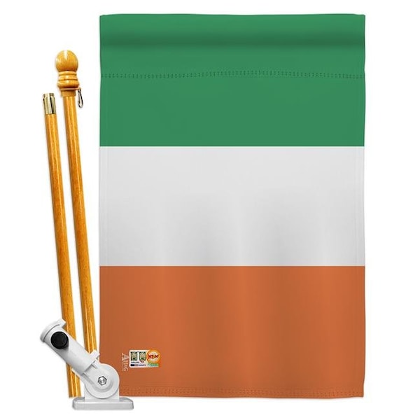 Americana Home & Garden Americana Home & Garden AA-CY-HS-140112-IP-BO-D-US18-AG 28 x 40 in. Ireland Flags of the World Nationality Impressions Decorative Vertical Double Sided House Flag Set & Pole Bracket Hardware Flag Set - HS140112-BO
